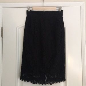 Black Lace Pencil Skirt J.Crew
